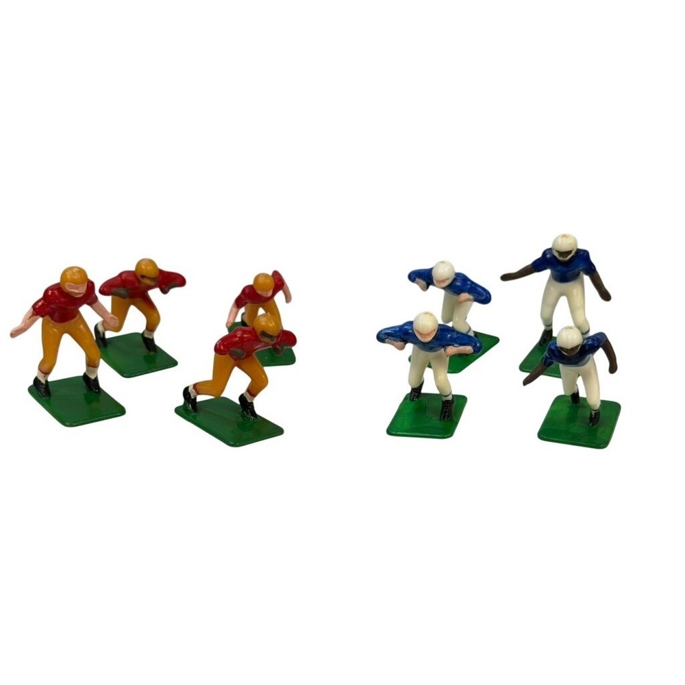 Vintage 1974 Wilton Action Football Player Figures Cake Topper Set of 8 Red Blue